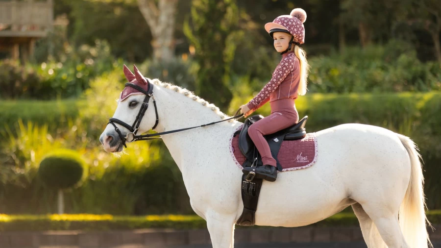 LeMieux Mini Suede Square Jump Pad in Orchid Color for Horse Training