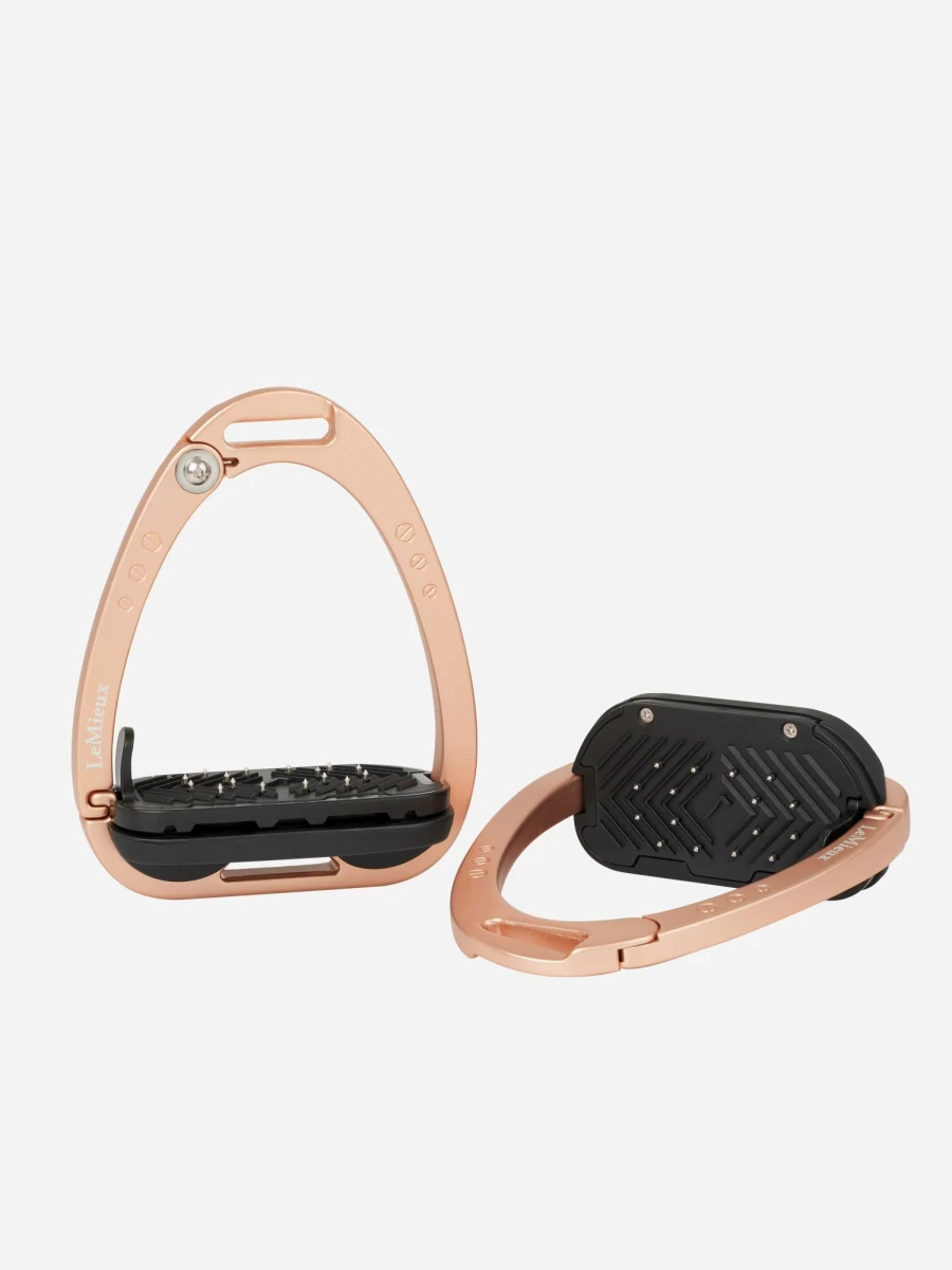 LeMieux Rose Gold Vector Balance Stirrup - Equestrian One Size Stirrup for Optimal Performance