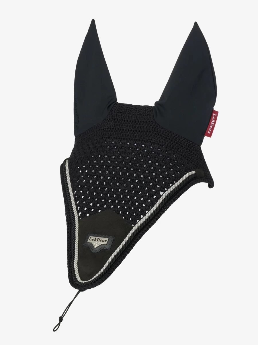 LeMieux Puissance Fly Hood - Lightweight Breathable Horse Fly Mask in Black for Sun & Insect Protection