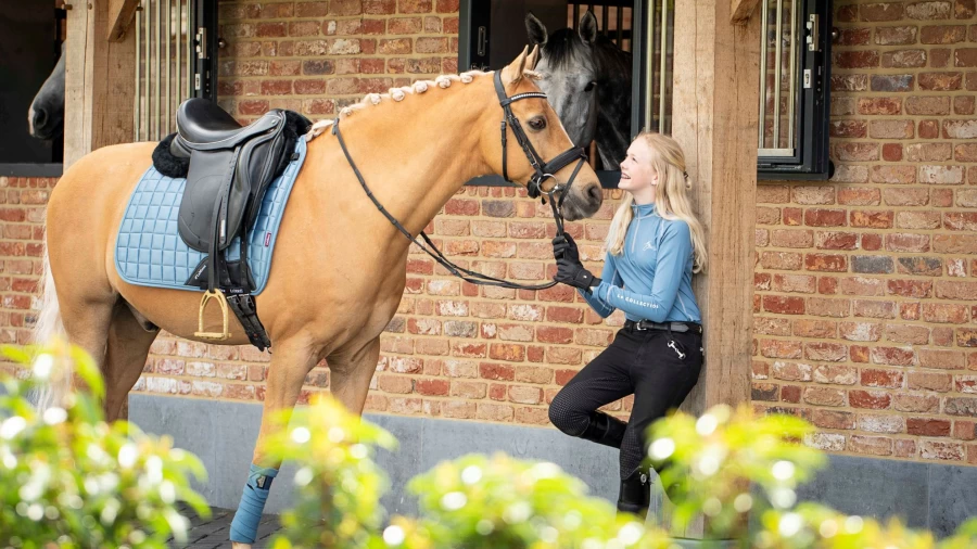 LeMieux Loire Classic Dressage Square Ice Blue Equestrian Riding Wear