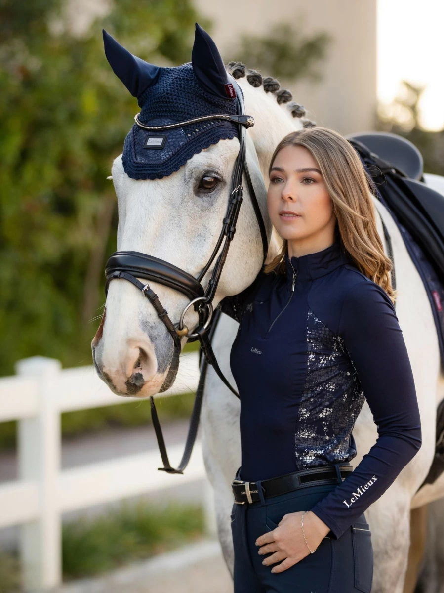LeMieux Adour Base Layer for Men & Women - Navy Blue Thermal Underwear for Cold Weather