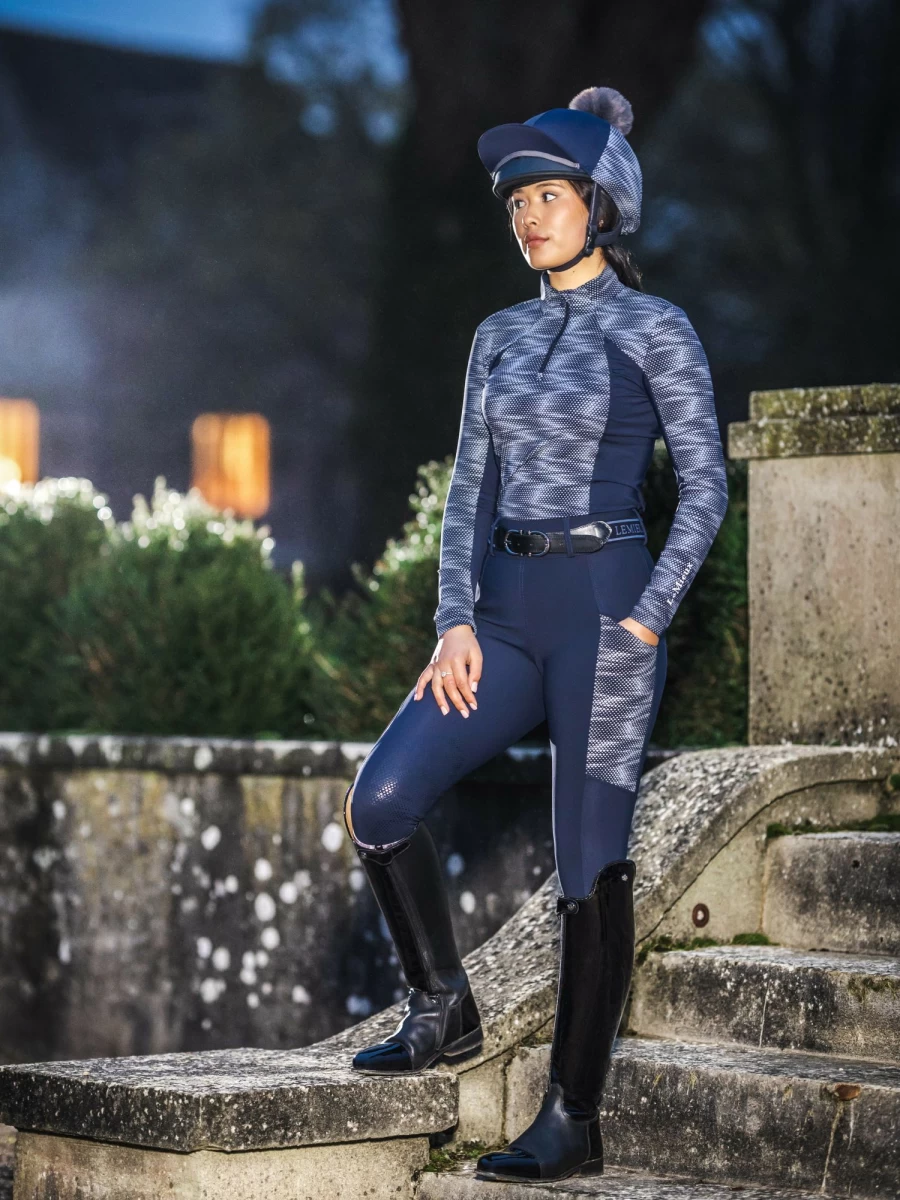 LeMieux Women's Eleanor Pull On Navy Riding Breeches | Comfortable Equestrian Trousers