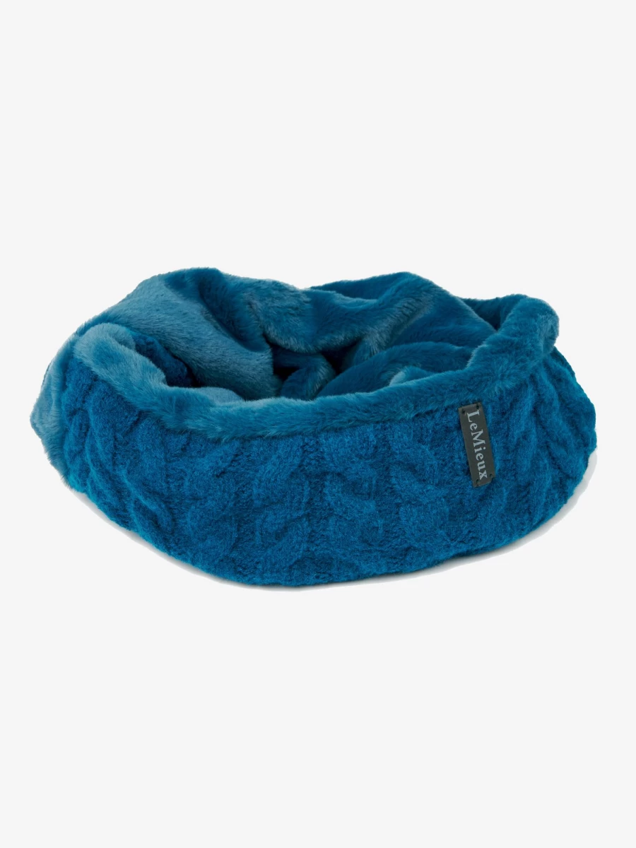 LeMieux Cable Knit Snood Scarf - Marine Blue One Size Winter Accessory