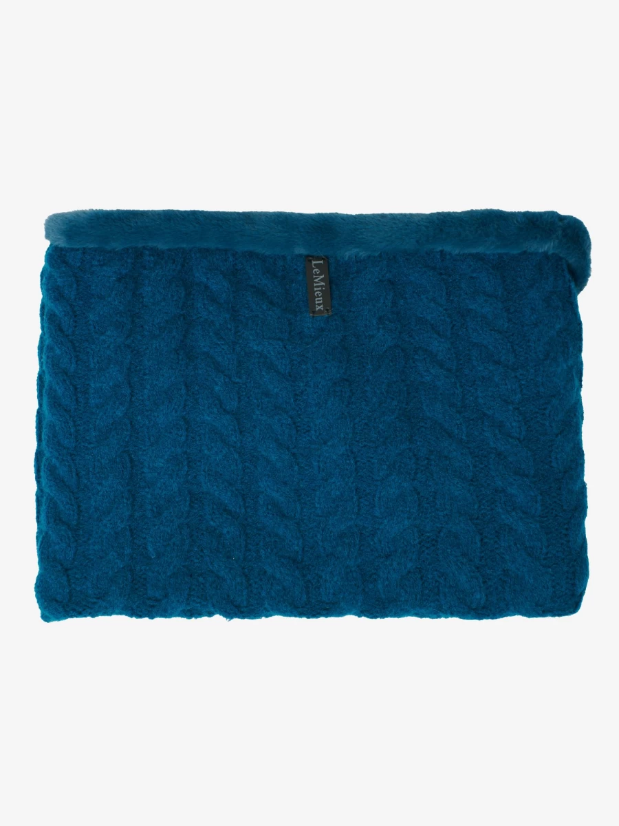 LeMieux Cable Knit Snood Scarf - Marine Blue One Size Winter Accessory