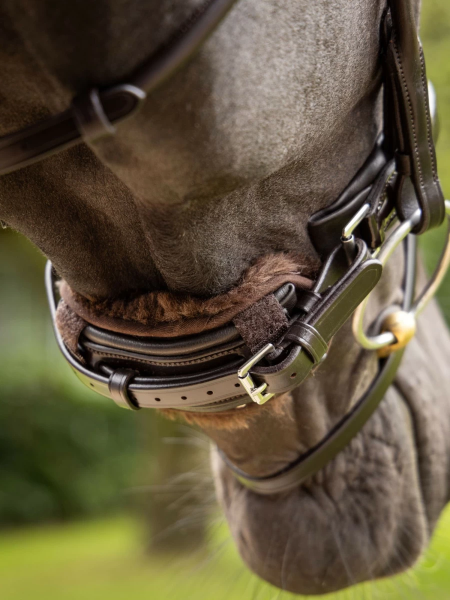 LeMieux Simuwool Chin & Noseband Guard - Brown One Size for Horse Riding Protection