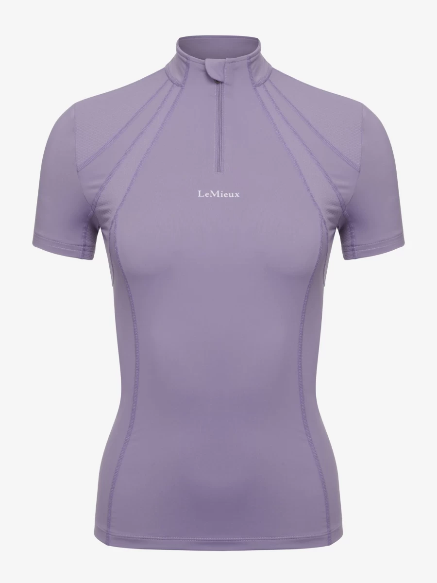 LeMieux Mia Mesh Short Sleeve Base Layer Top - Lightweight & Breathable Iris Color