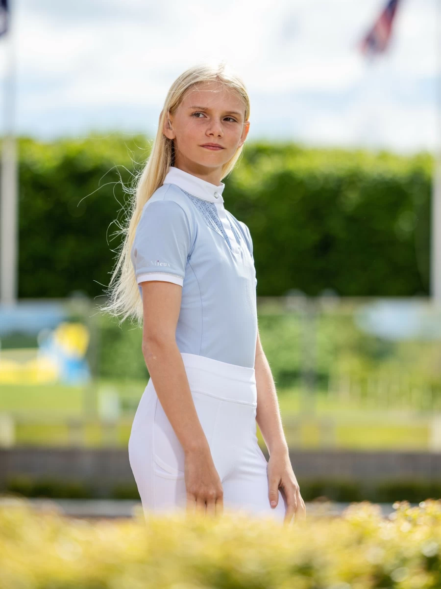 LeMieux Young Rider Belle Performance Show Shirt Mist Equestrian Competition Top
