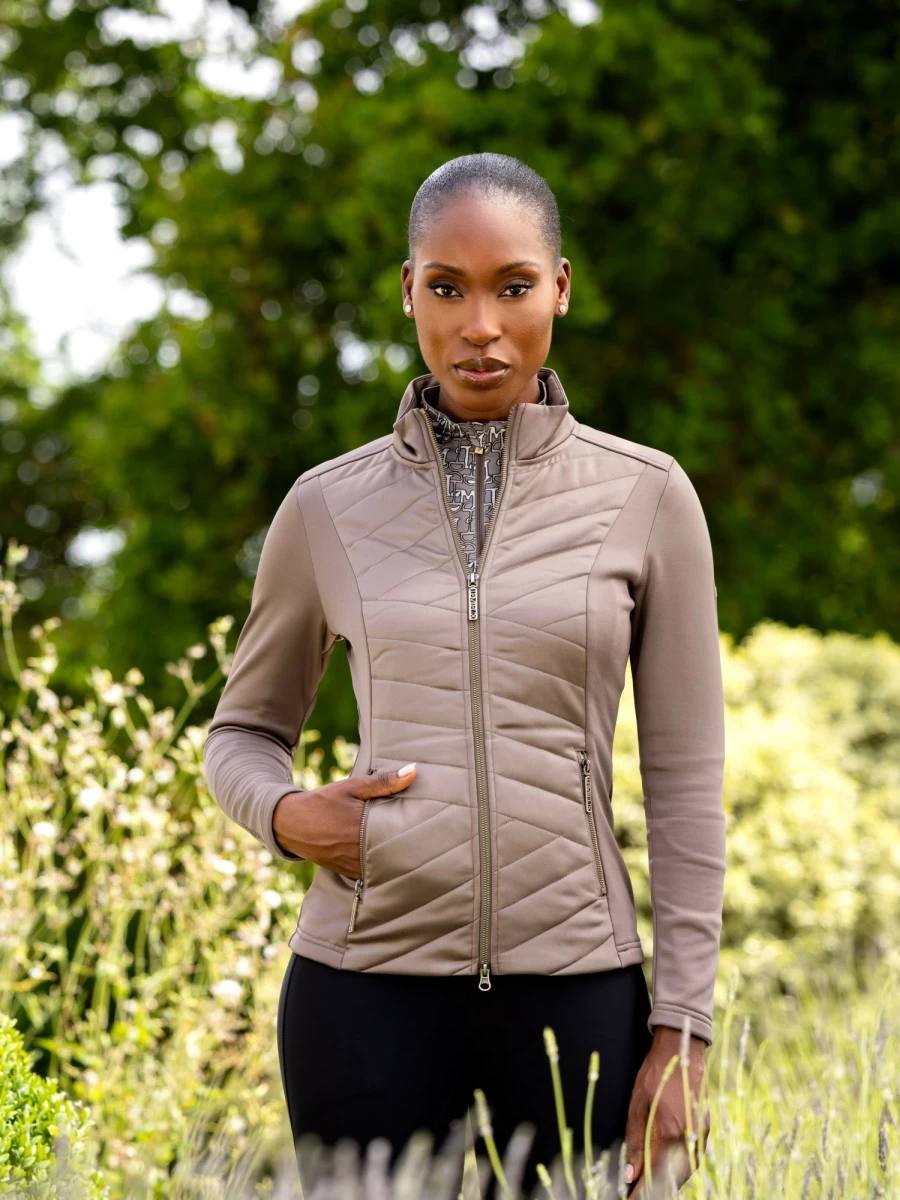 LeMieux Dynamique Waterproof Jacket for Men & Women - Walnut Brown Equestrian Riding Coat