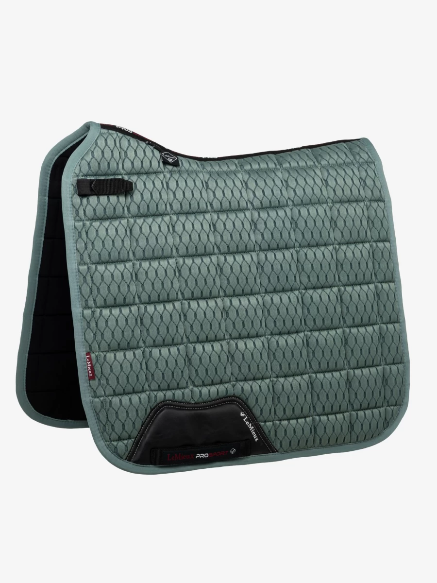 LeMieux Carbon Mesh Dressage Square Saddle Pad Large - Breathable Sage Green Equestrian Gear