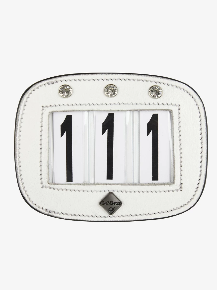 LeMieux White Diamante Saddle Number Holder - One Size Equestrian Accessory