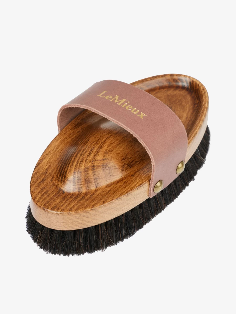 LeMieux Artisan Lambswool Body Brush for Horses - Premium Brown Grooming Tool for Equine Care