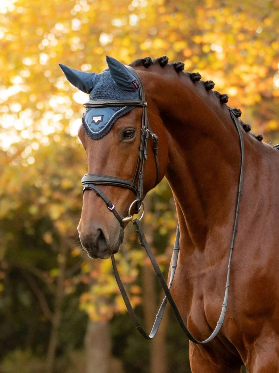 LeMieux Loire Fly Hood Atlantic - Lightweight Horse Fly Mask with UV Protection