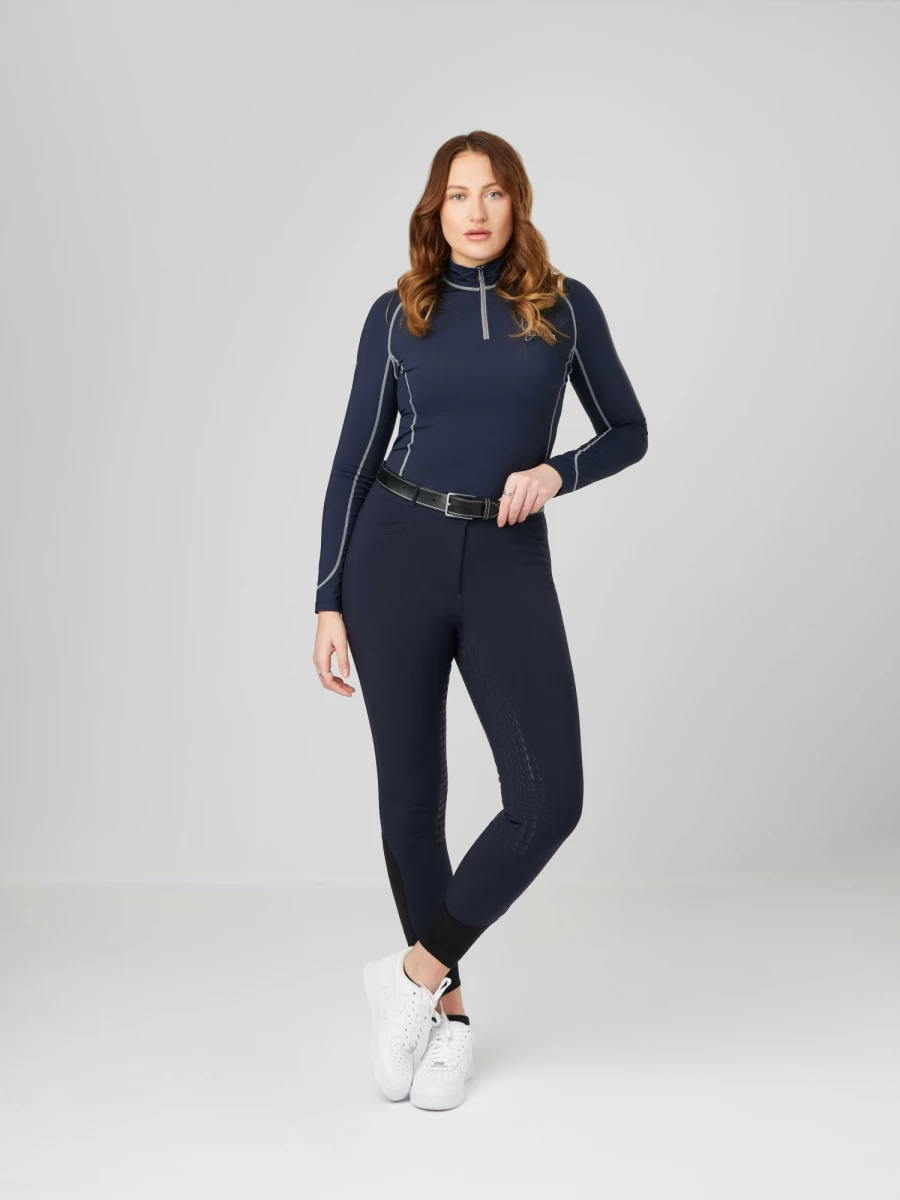 LeMieux Dynamique Full Seat Breeches for Equestrian Riding - Dark Navy Equestrian Tights
