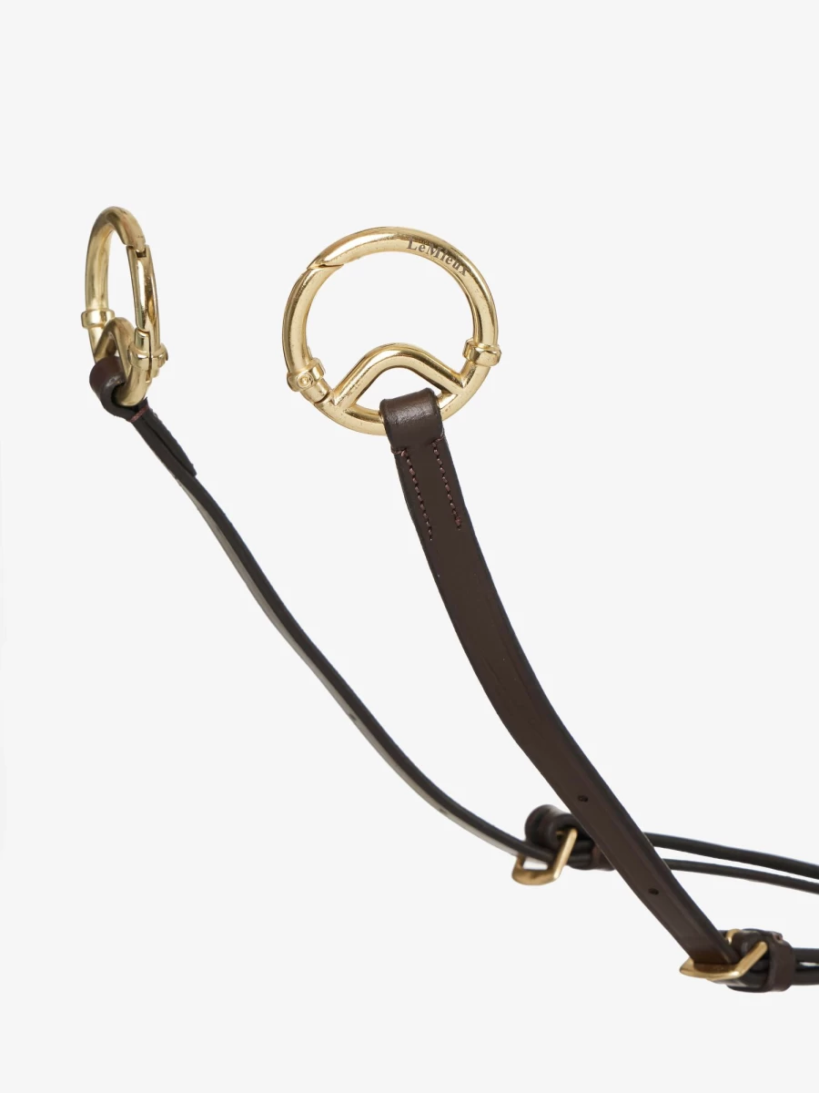 LeMieux Havana/Brass Breastplate with D-Ring Attachment for Equestrian Use