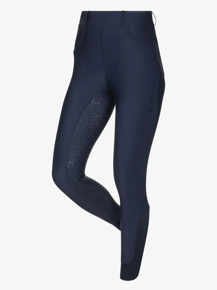 LeMieux Demi Breech Pull On Riding Tights with Full Seat in Navy - Equestrian Comfort & Style