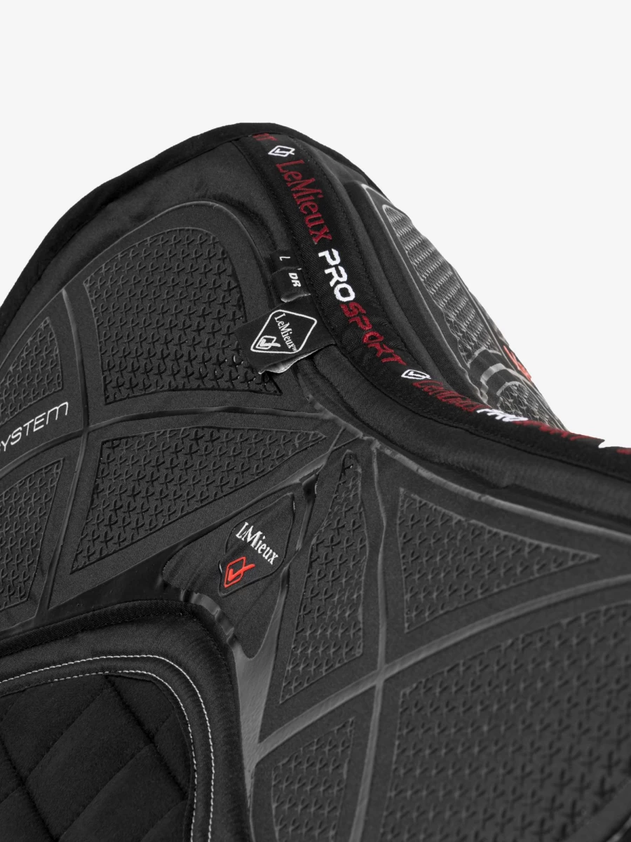 LeMieux X-Grip Twin Sided Dressage Saddle Pad - Large Square Black Equestrian Grip