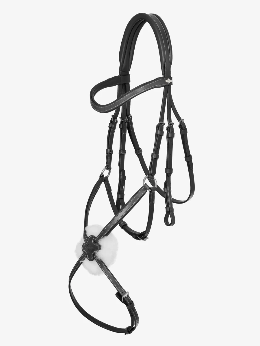 LeMieux Arika Grackle Bridle for Horses - Black/Silver Equestrian Bridle