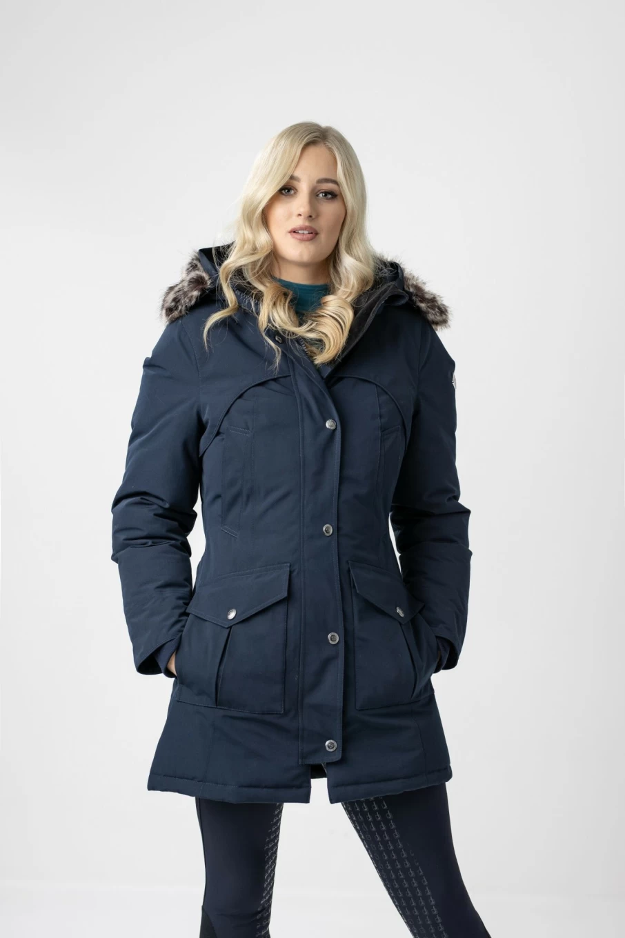 LeMieux Storm Coat Navy - Waterproof Equestrian Riding Jacket for Men & Women