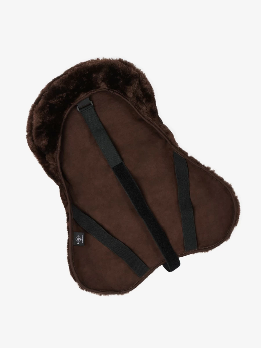 LeMieux Simuwool Brown Seat Saver - One Size, Comfort & Protection for Equestrian Riders