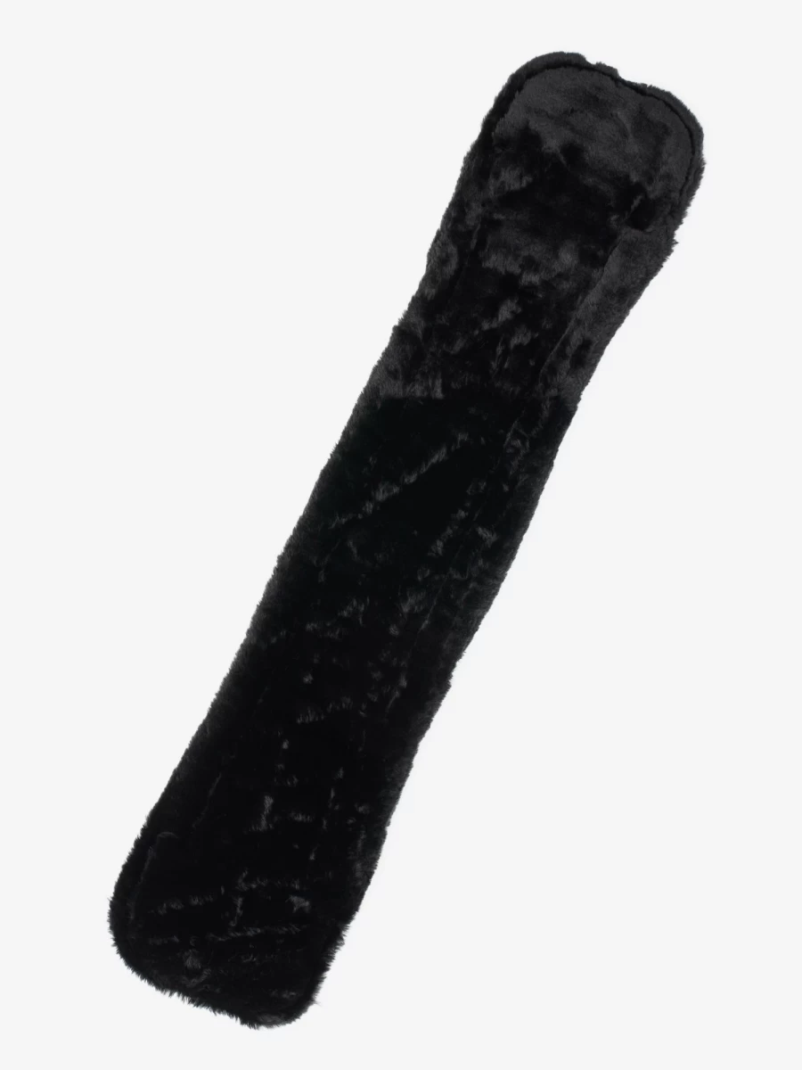 LeMieux Simuwool Dressage Girth Cover - Black, Horse Riding Girth Sleeve for Comfort & Protection