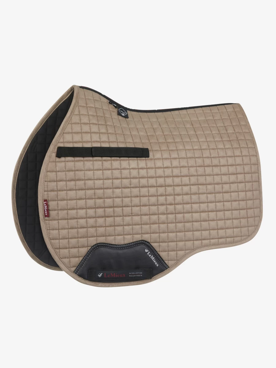 LeMieux Suede Square GP Saddle Pad with Mink Trim for Equestrian Riding