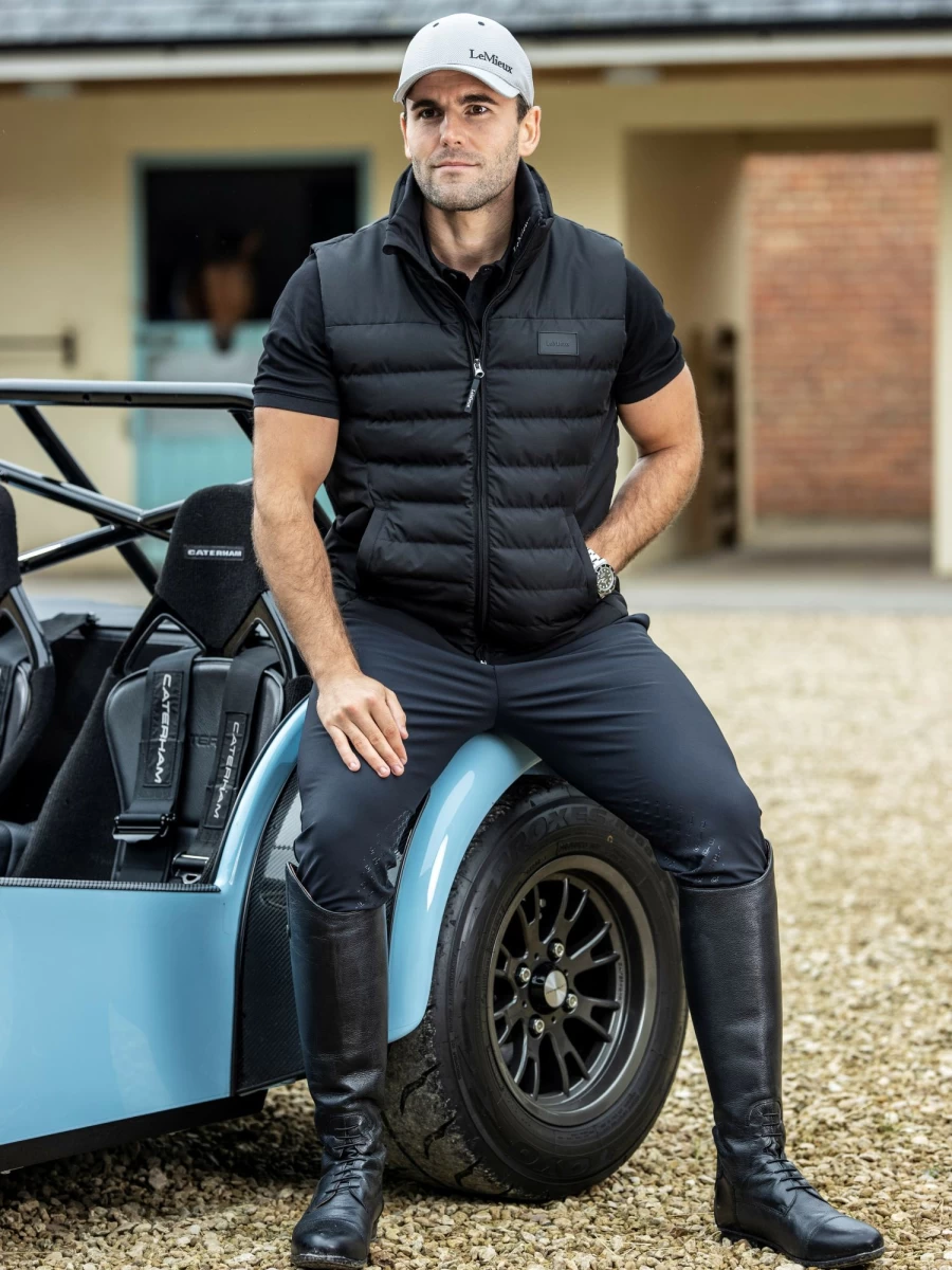 LeMieux Men's Black Gilet - Lightweight Quilted Vest for Layering