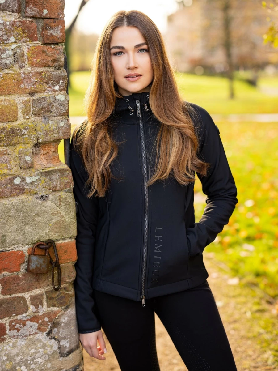 LeMieux Charlotte Waterproof Soft Shell Jacket for Women - Lightweight Windproof Winter Coat Black