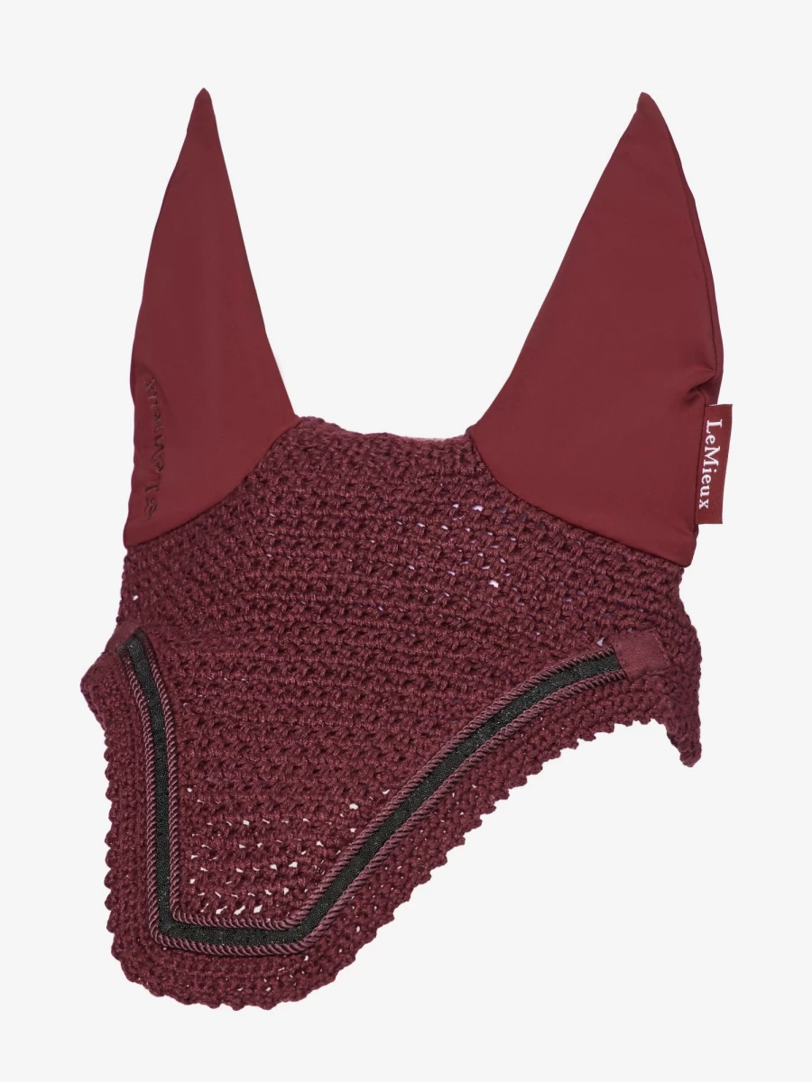 LeMieux Burgundy Crystal Fly Hood - Elegant Horse Riding Accessory