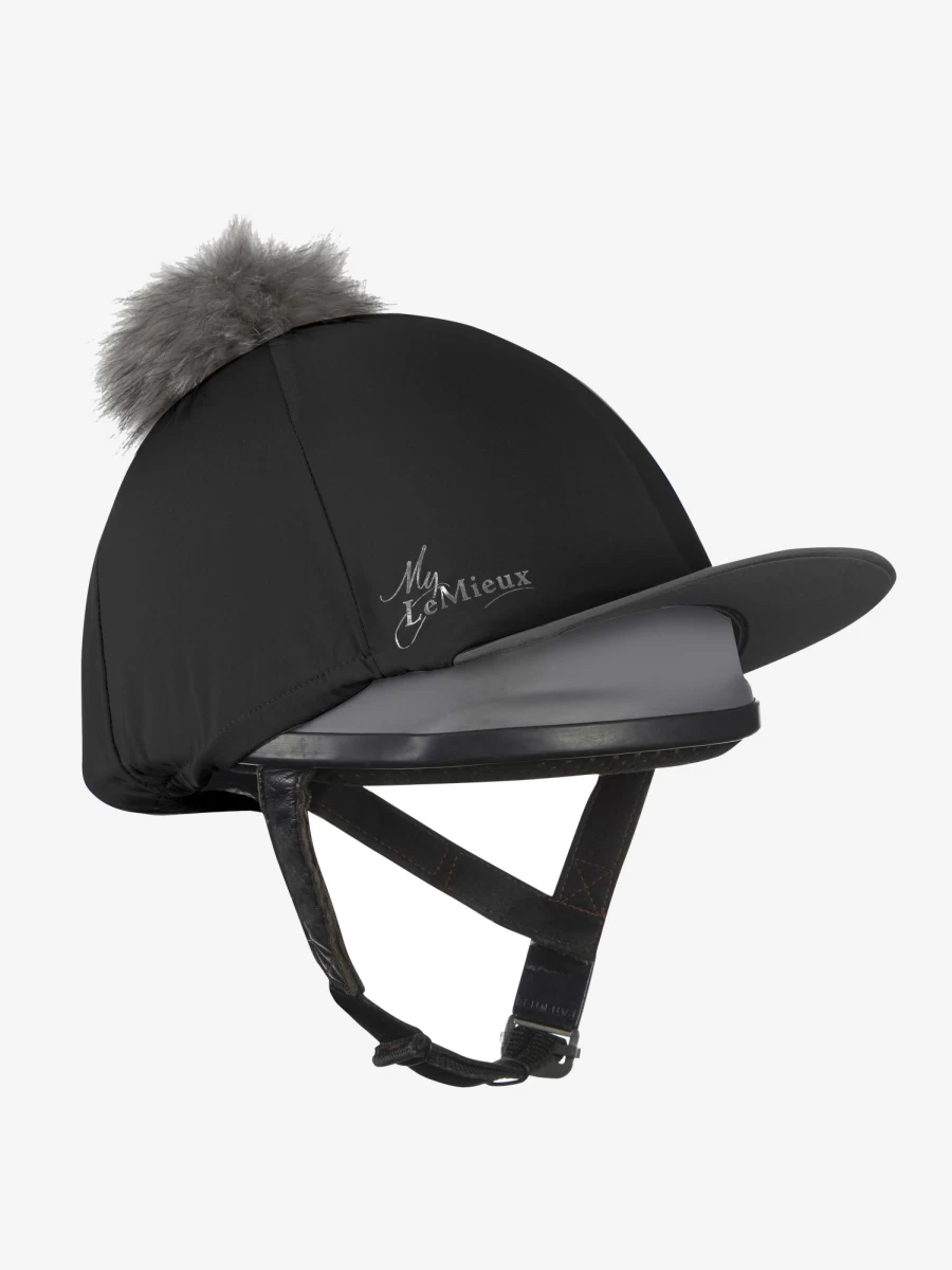 LeMieux Black Silk Pom Hat - One Size Luxury Equestrian Riding Accessory