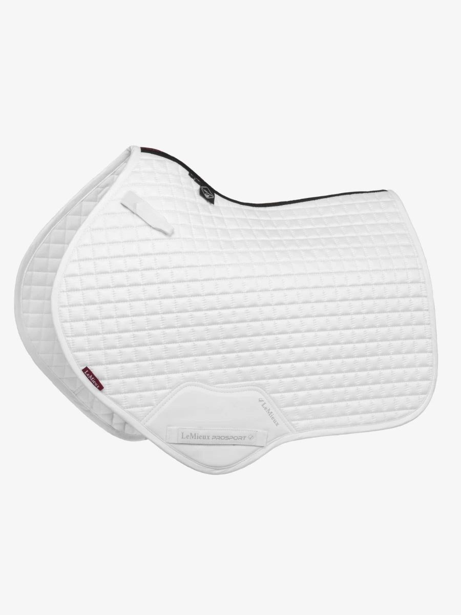 LeMieux White Square Suede Close Contact Saddle Pad for Equestrian Riding