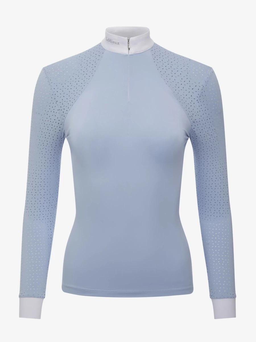 LeMieux Olivia Long Sleeve Show Shirt in Mist – Elegant Equestrian Competition Top