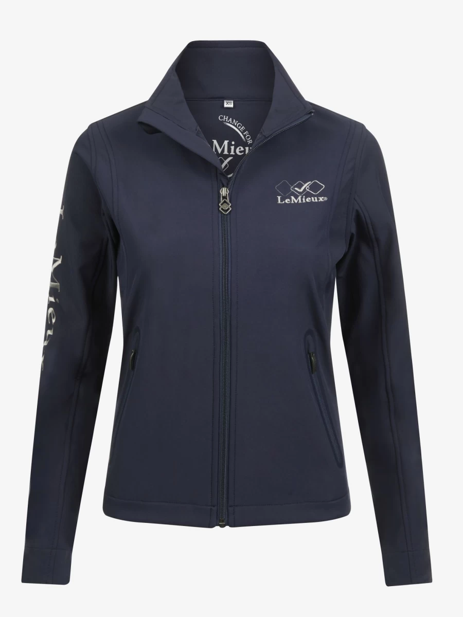 LeMieux Team Navy Soft Shell Jacket for Men & Women - Lightweight Water-Resistant Outdoor Performance Coat
