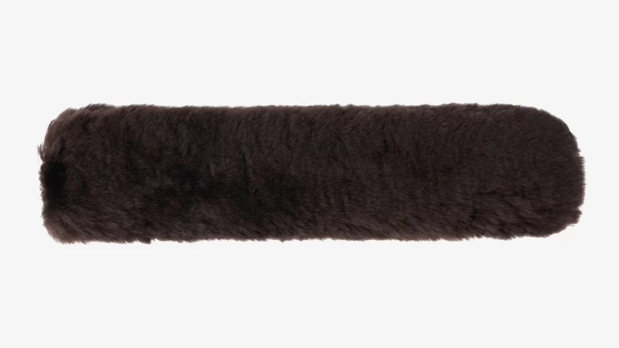LeMieux Lambskin Noseband Cover - Premium Brown Leather Horse Noseband, One Size Fits All