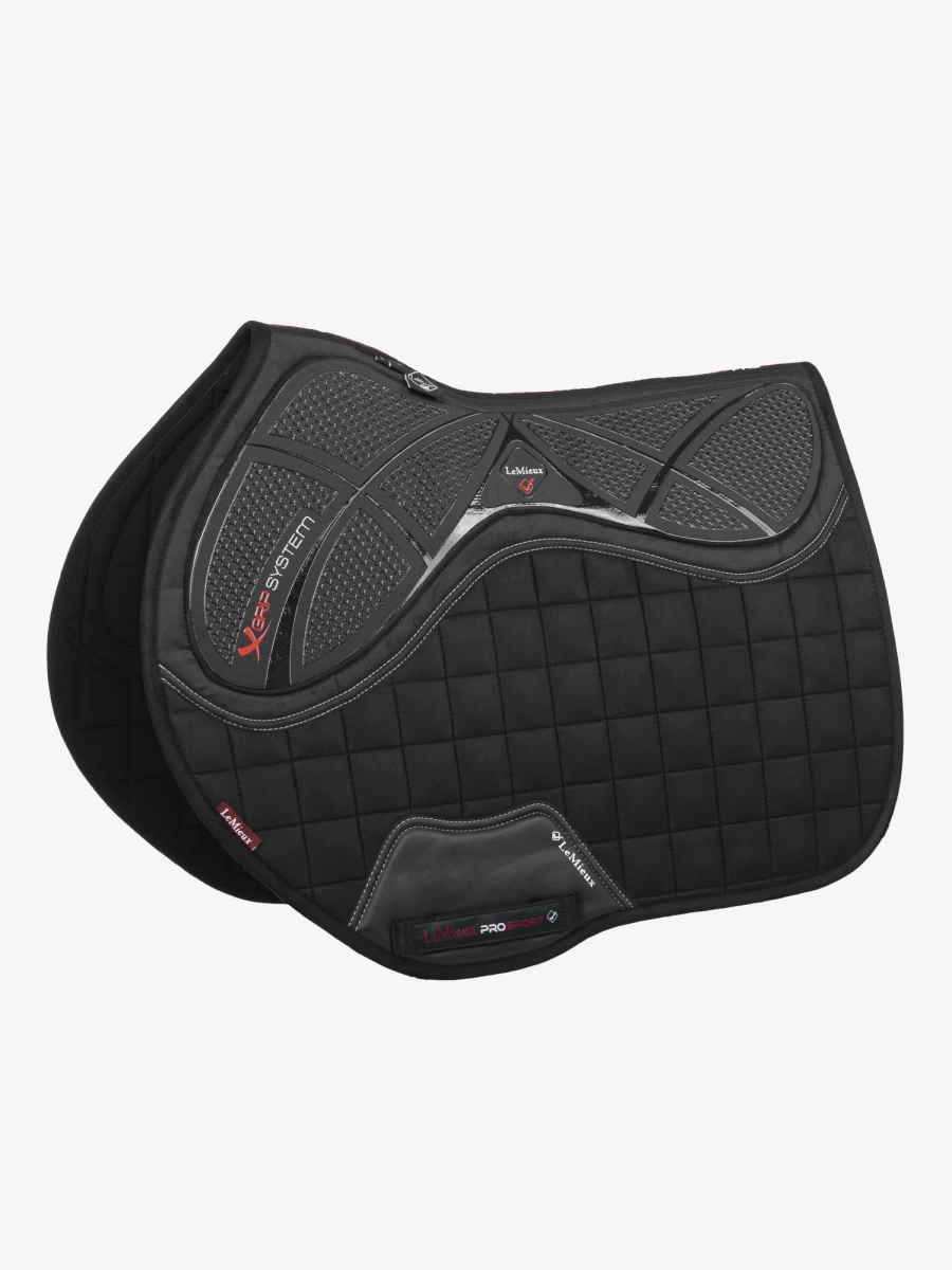 LeMieux X-Grip Silicone Non-Slip Square Jump Pad - Large Black Euro Grip for Horse Riding