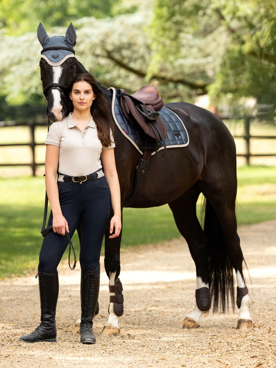 LeMieux Loire Classic Close Contact Square Saddle Pad in Jay Blue for Equestrian Riding