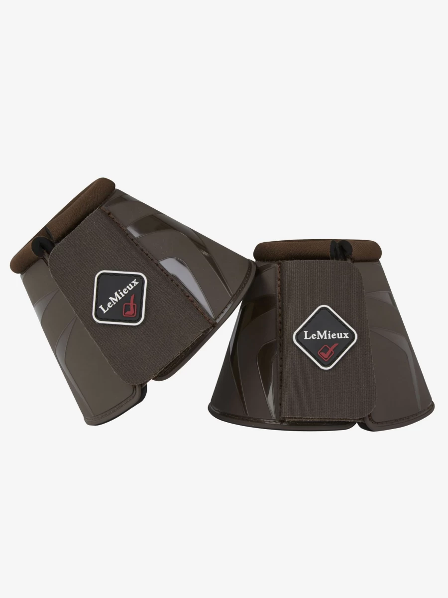 LeMieux ProShell Over Reach Boots for Horses - Durable Brown Protective Horse Boots