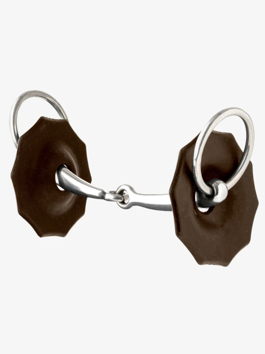 LeMieux Contoured Brown Rubber Bit Guards - One Size Equestrian Bit Protection