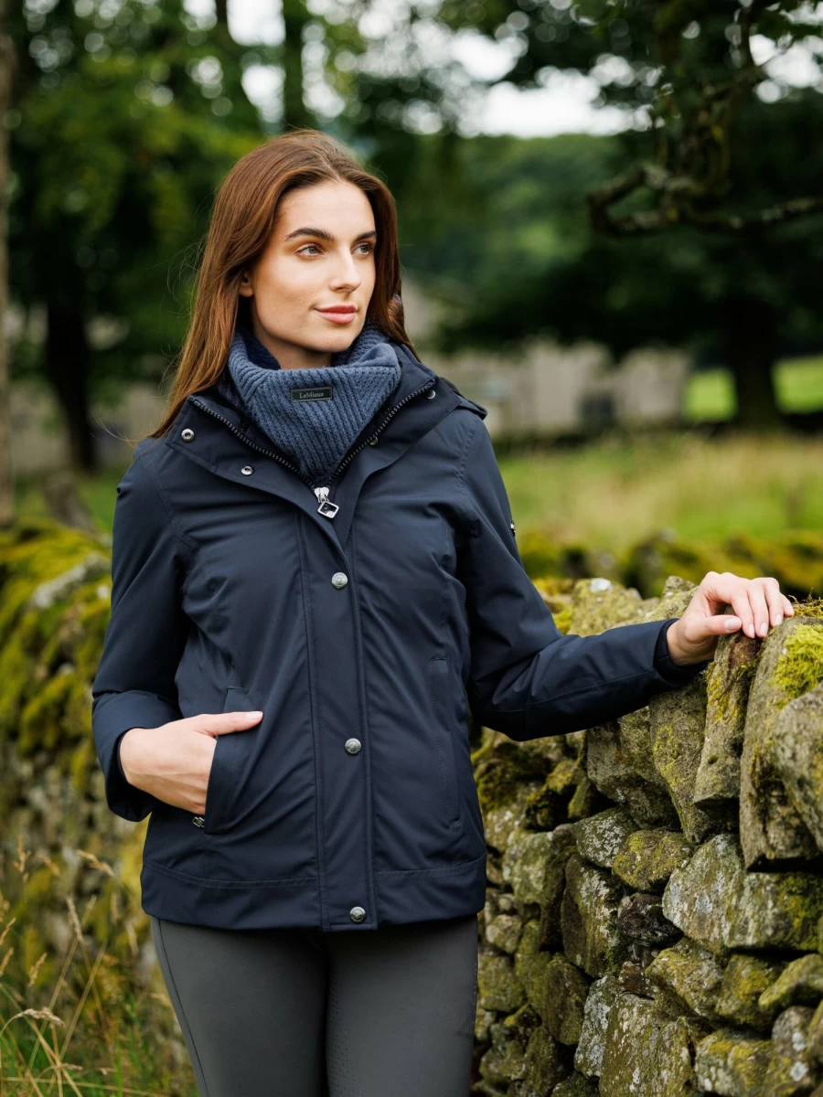 LeMieux Laura Waterproof Short Coat for Women - Navy Blue Outdoor Rain Jacket