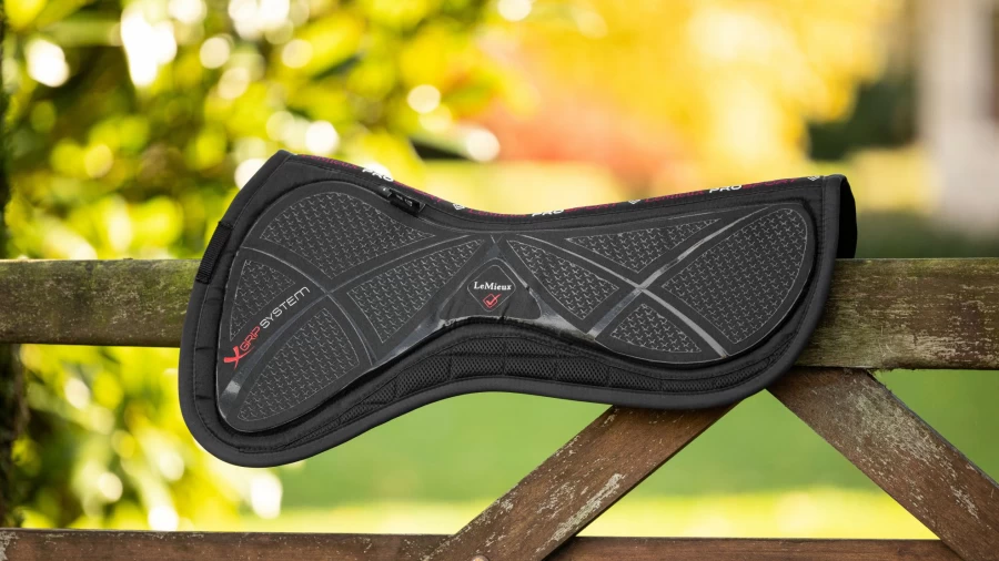 LeMieux X-Grip Twin Sided Half Pad - Black, Large - Premium Horse Saddle Pad
