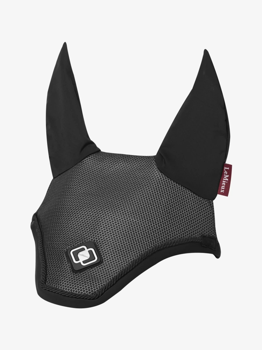 LeMieux Ultra Lightweight Mesh Fly Hood - Breathable Black Horse Fly Mask for Sun & Insect Protection
