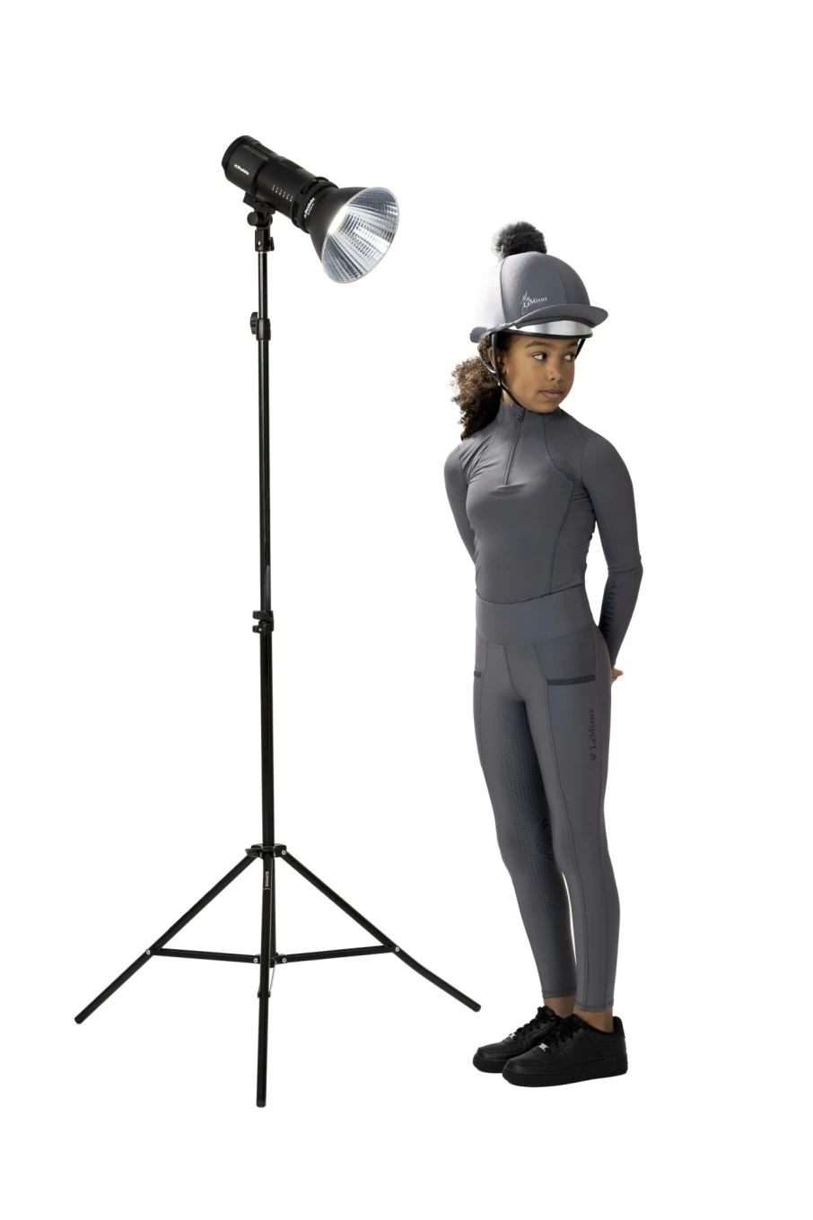 LeMieux Slate Pull On Breeches for Young Riders - Comfortable Equestrian Riding Pants