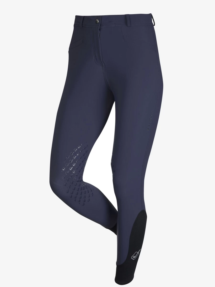 LeMieux Dynamique Knee Grip Equestrian Breeches in Navy for Enhanced Riding Performance