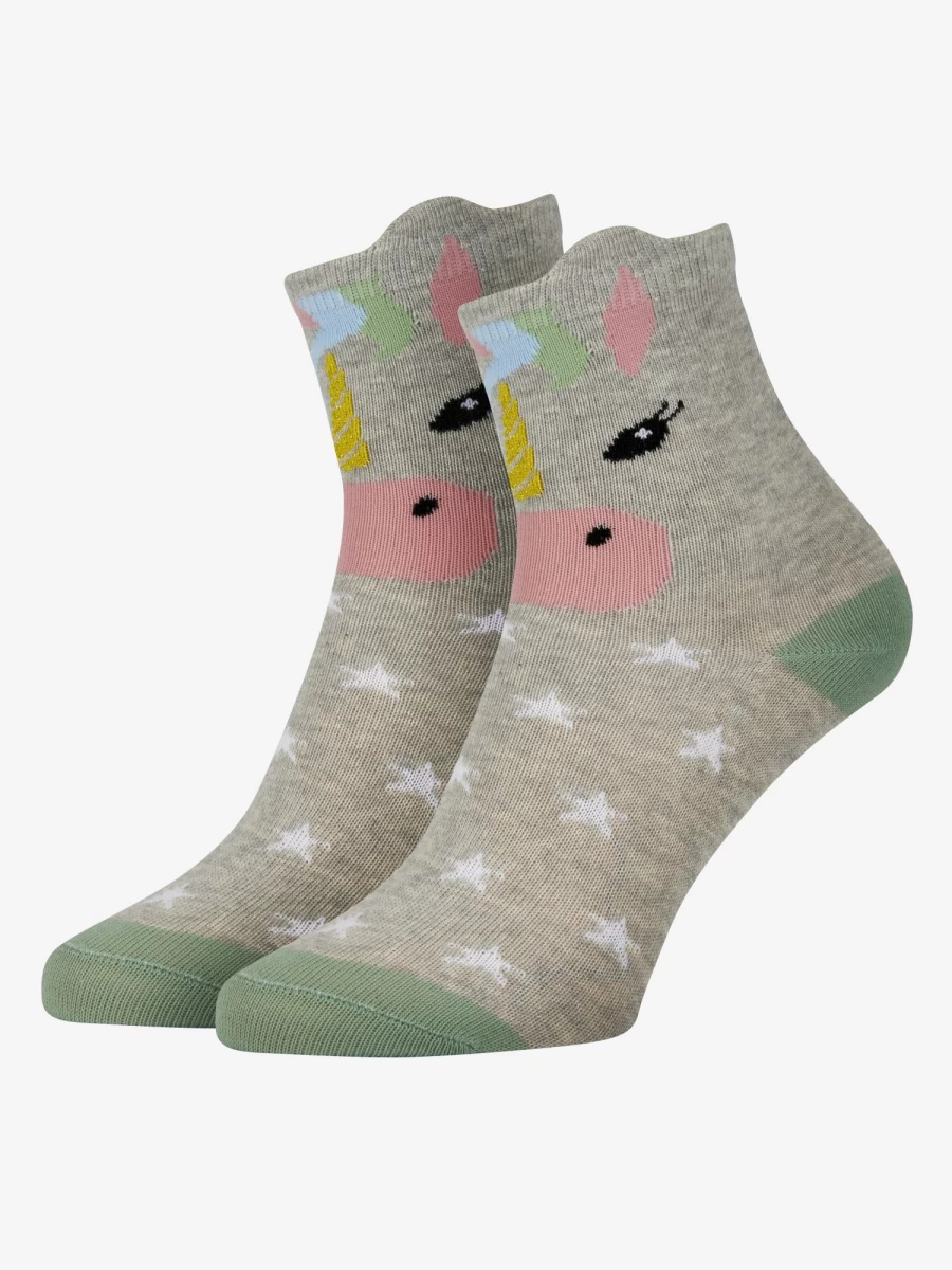 LeMieux Mini Character Socks 2 Pack - Cute & Comfortable Cartoon Ankle Socks for Women & Men