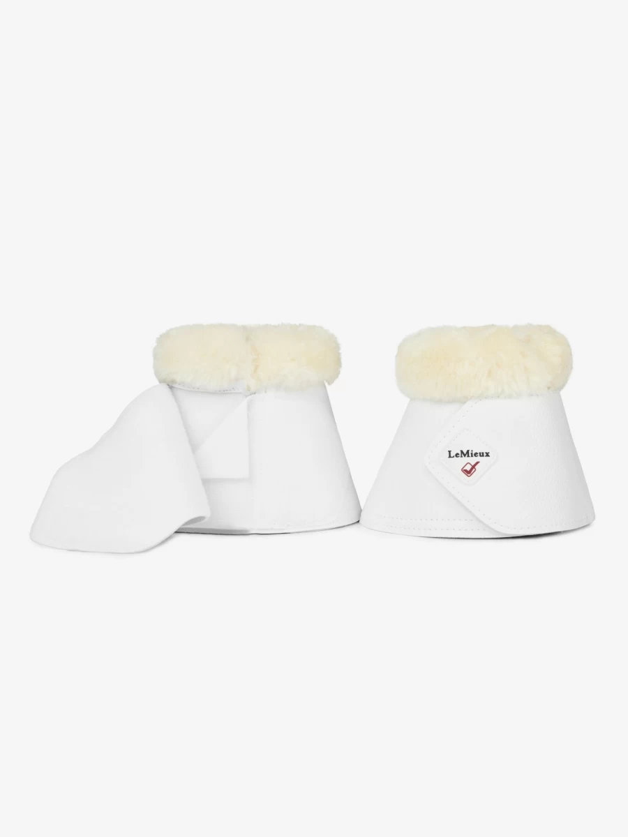 LeMieux White Fleece Wraparound Over Reach Horse Boots – Warm & Secure Fit