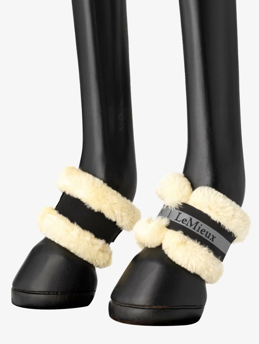 LeMieux Black Fleece Pastern Wraps for Horses - One Size