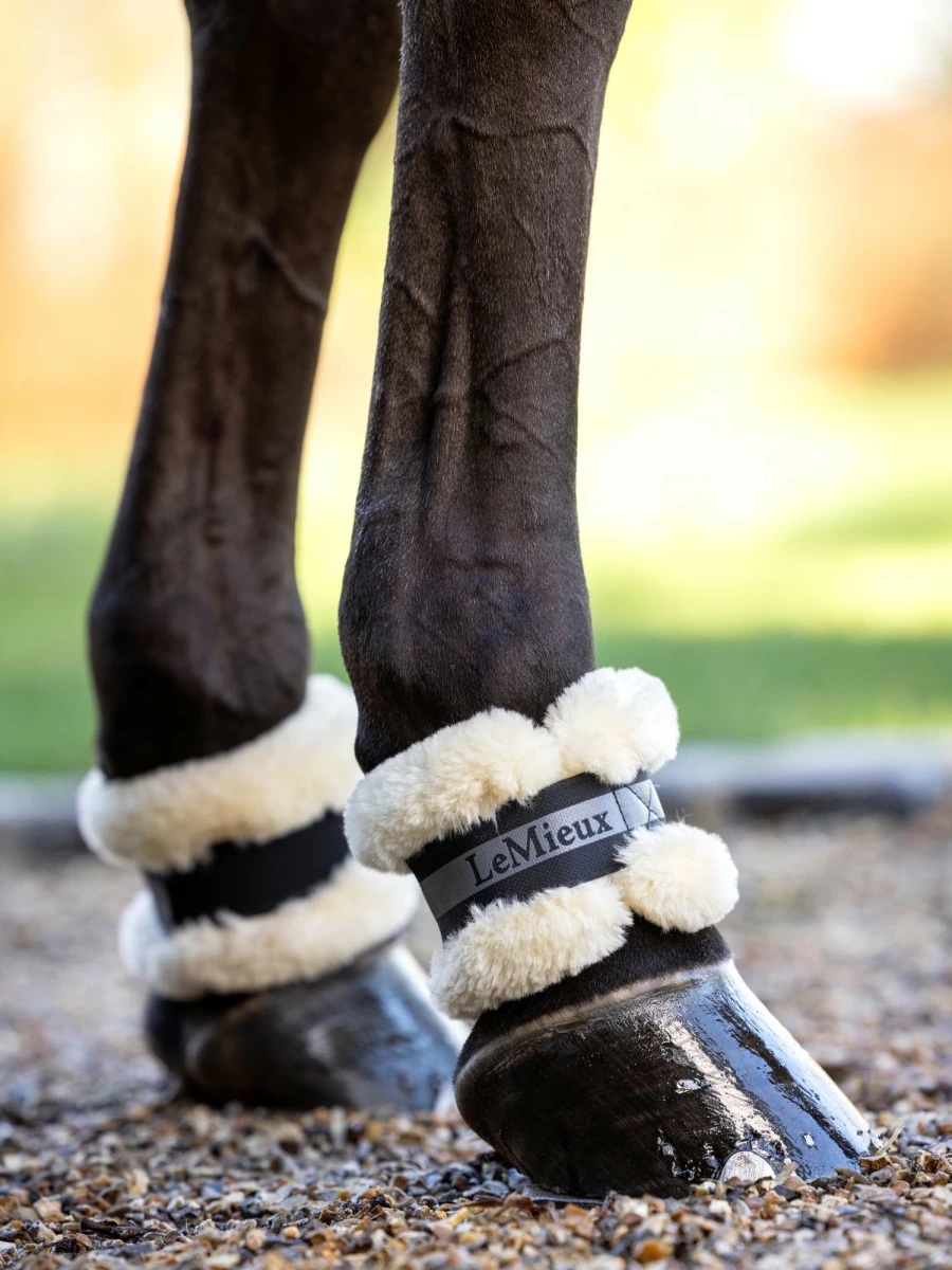 LeMieux Black Fleece Pastern Wraps for Horses - One Size