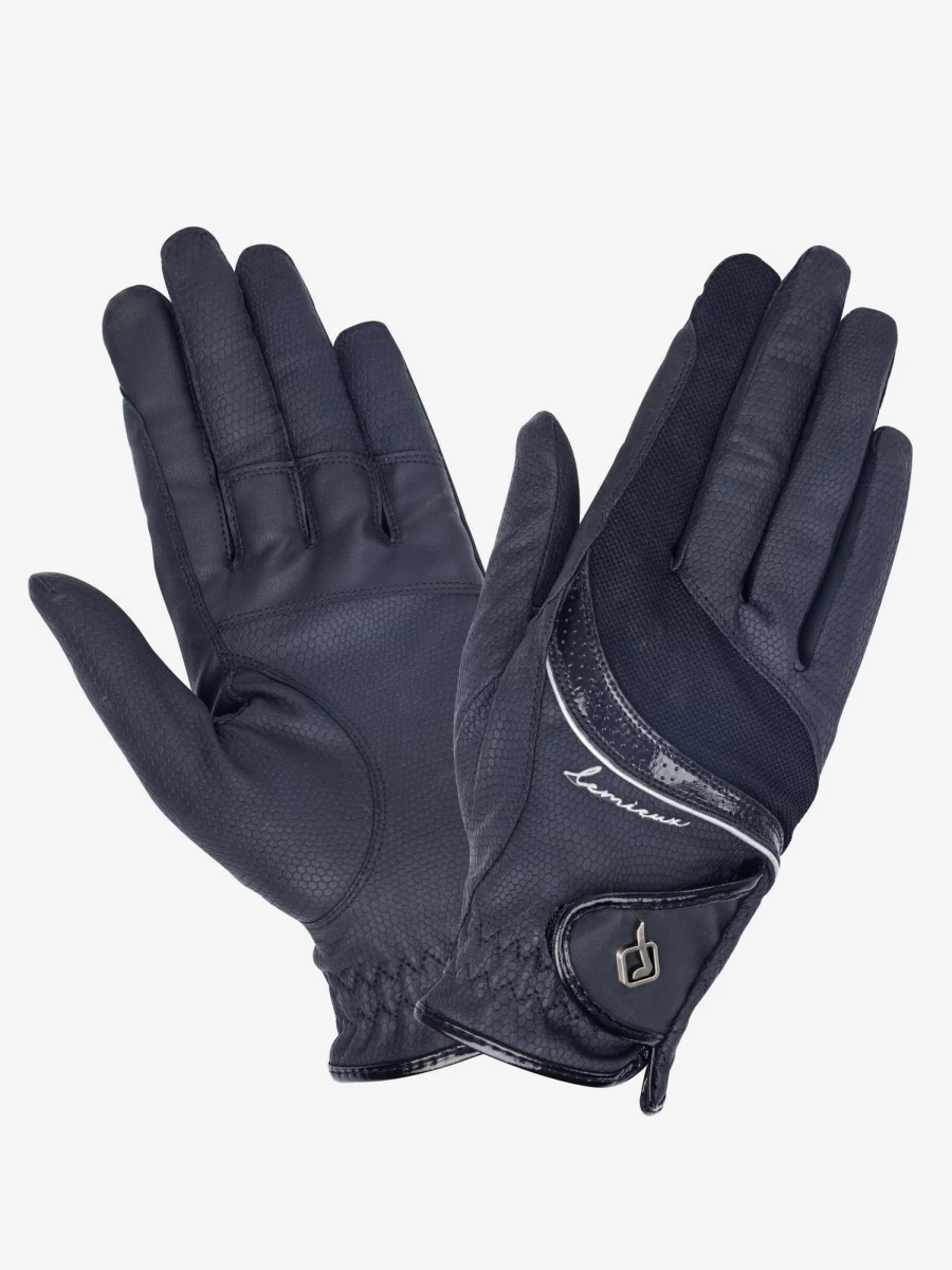LeMieux Premium Navy Competition Riding Gloves for Equestrian Sports