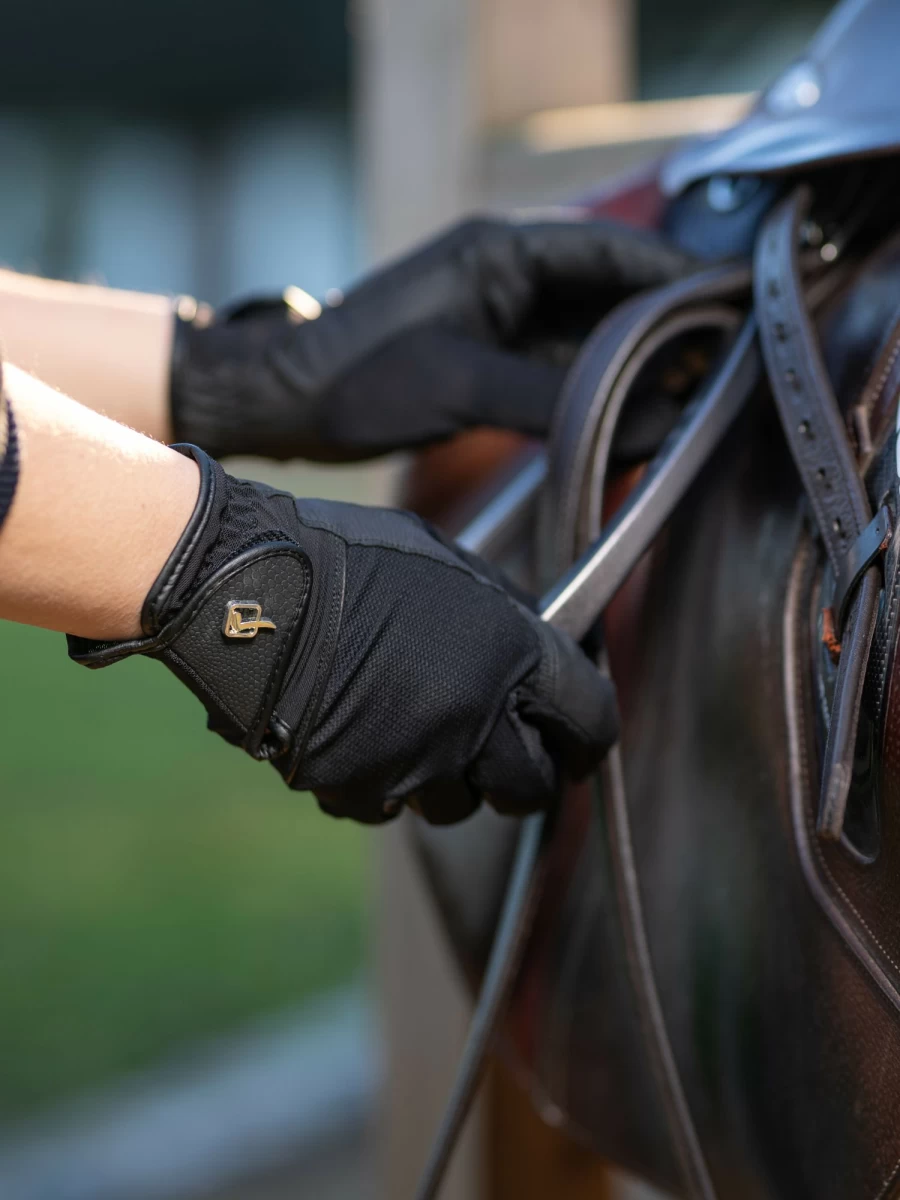LeMieux Pro Mesh Glove - Black Equestrian Riding Gloves for Grip & Comfort