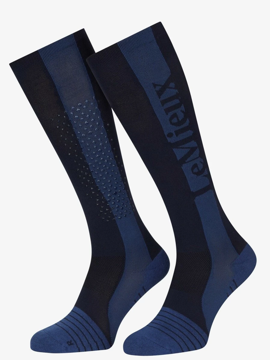 LeMieux Navy Silicone Performance Equestrian Socks for Enhanced Grip & Comfort