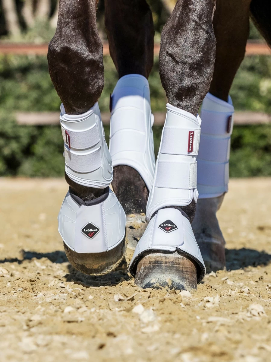 LeMieux ProShell Over Reach Horse Boots - White | Protective Equine Sports Gear